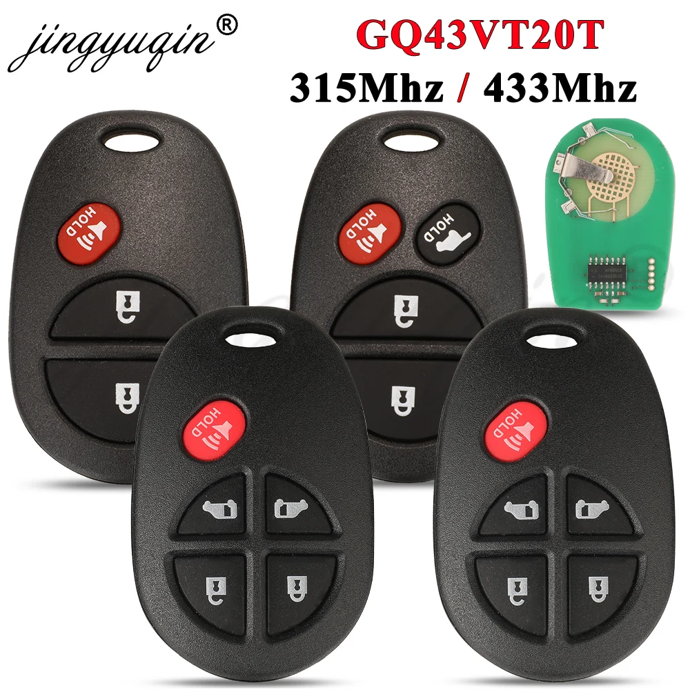 

Jingyuqin 315/433 МГц GQ43VT20T дистанционный автомобильный брелок для Toyota Sienna Tundra Sequoia Tacoma Camry Highlander Aurion 2004-2018