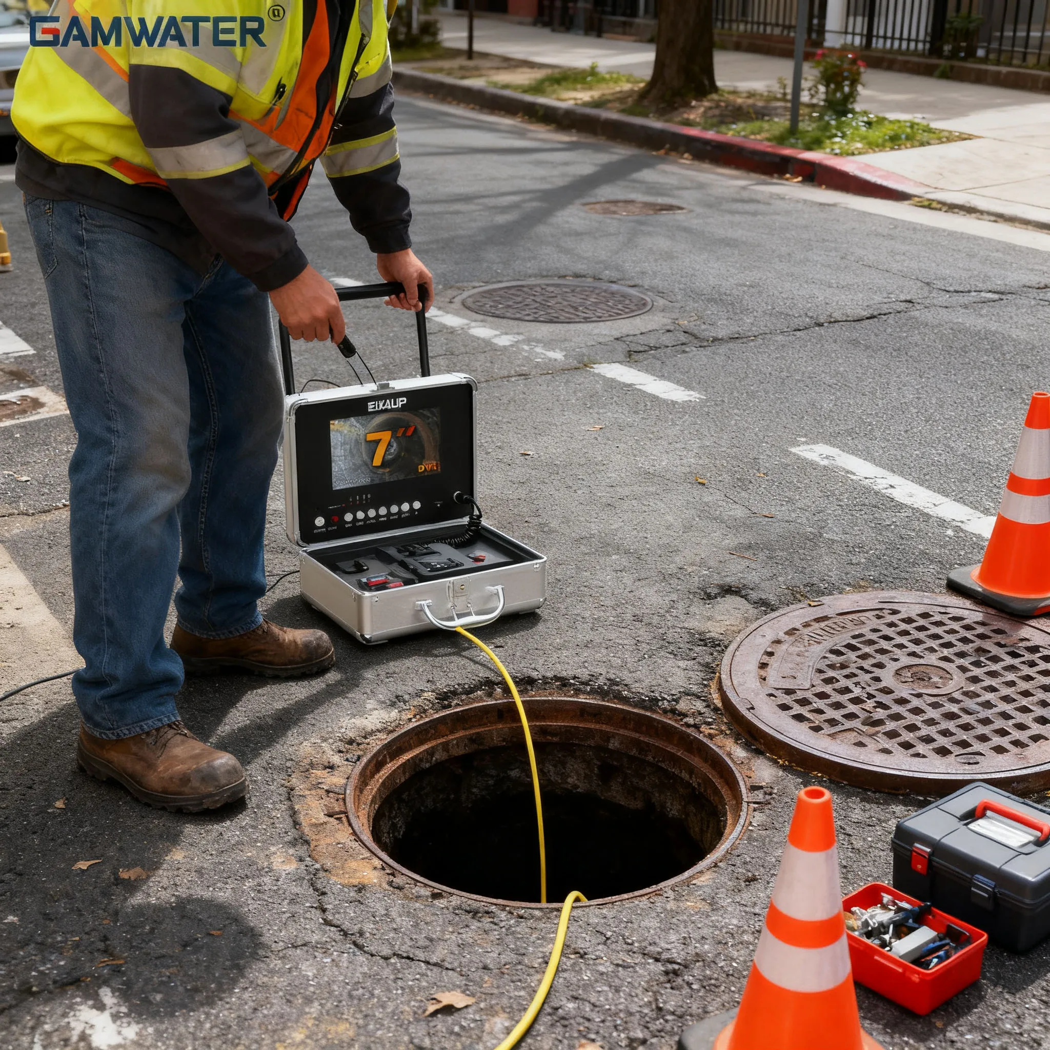 Cámara de inspección de tuberías de alcantarillado, 12 Uds., LED de alta intensidad con Zoom de imagen 5X, grabación de Audio y vídeo, tubería de alcantarillado de drenaje Industrial