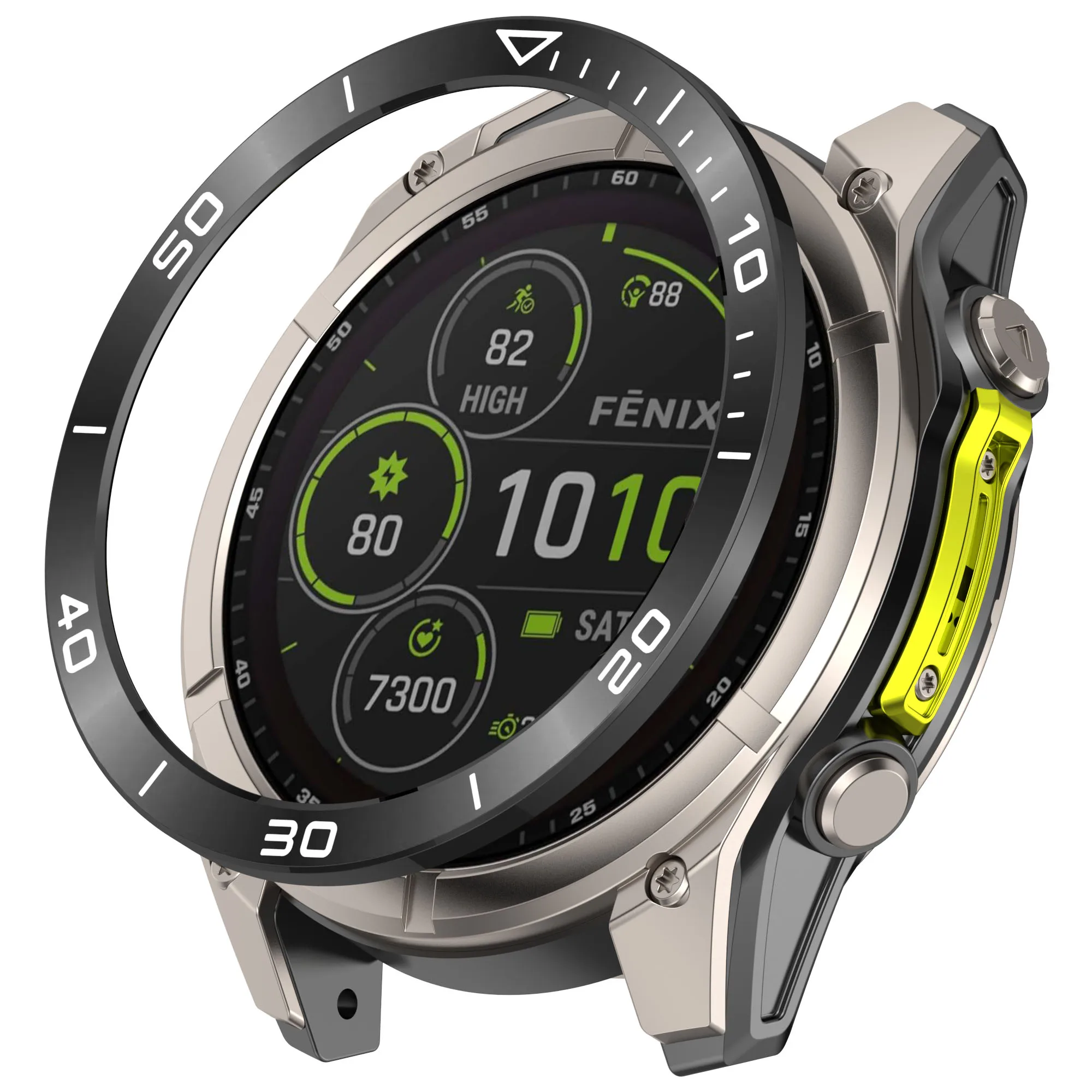 

Для Garmin Tactix 8 47 мм AMOLED версия, безель из нержавеющей стали, защитное кольцо, устойчивое к царапинам - черный + белый