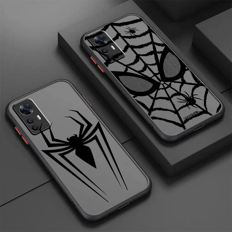Marvel Spiderman Venom Logo Frosted Translucent For Xiaomi Mi 13 12 12T 11T 11 11i 10T 10 9T Pro Lite Ultra 5G TPU Phone Case image 3