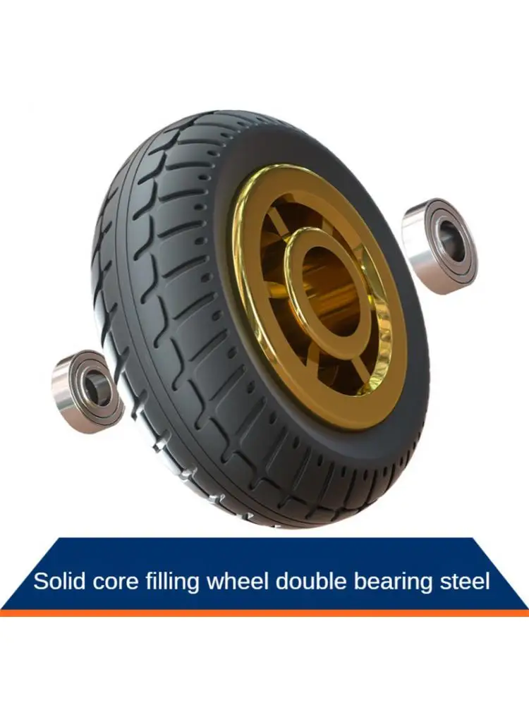 

1 Pc 8 Inch Heavy-Duty Caster Rubber Gold-Plated/Humvee/TPR Width 50mm Silent Wheel Universal Trolley Industrial Trailer Single