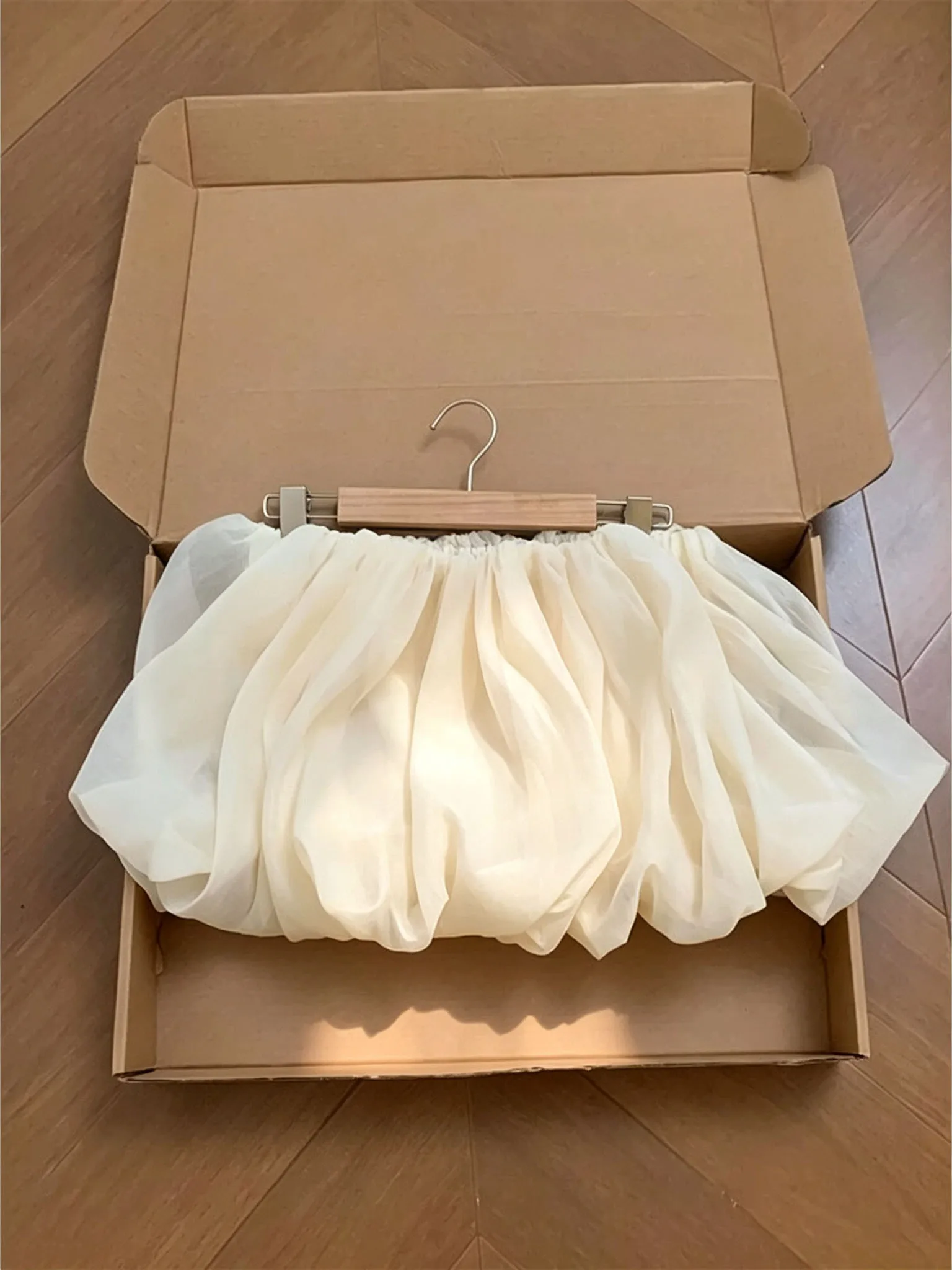 High Waist Bubble Lantern Shorts Women's Casual Pumpkin Puffy Pants A-Line Skirt Spring Cloud Flower Bud Design