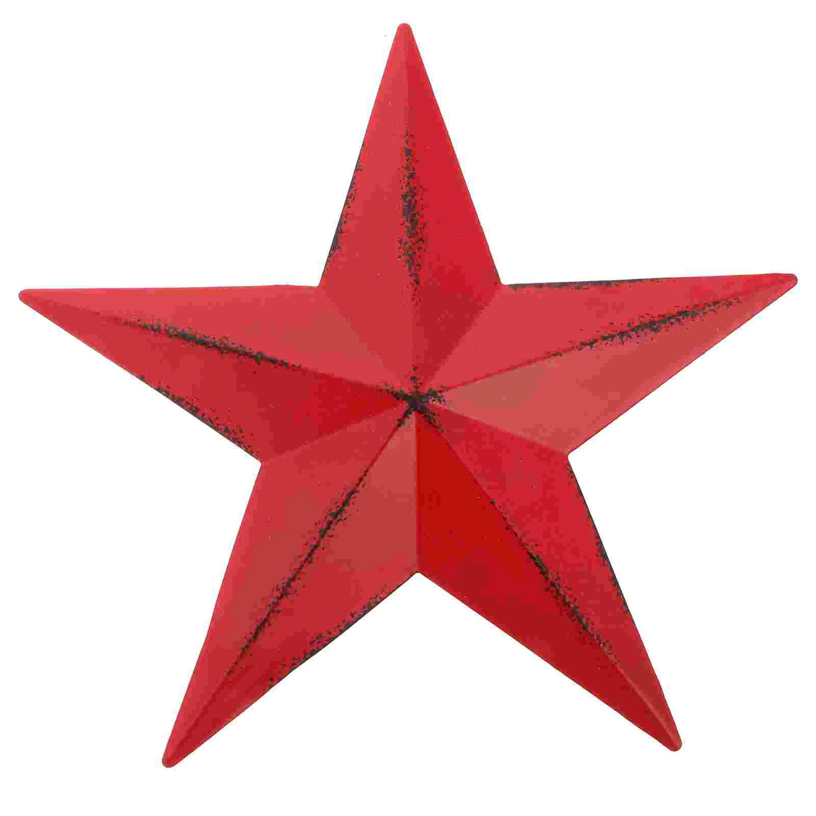 

Large Christmas Ornaments Iron Five-pointed Star Wall Decor Home Sculpture Decorative Red
