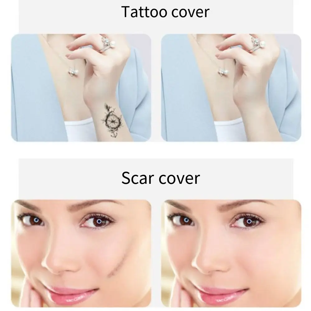 8Pcs Skin Color Tattoo Cover Up Sticker Temporary Sweatproof Scar Concealer Sticker Can Be Cut Breathable Skin Repair Patch