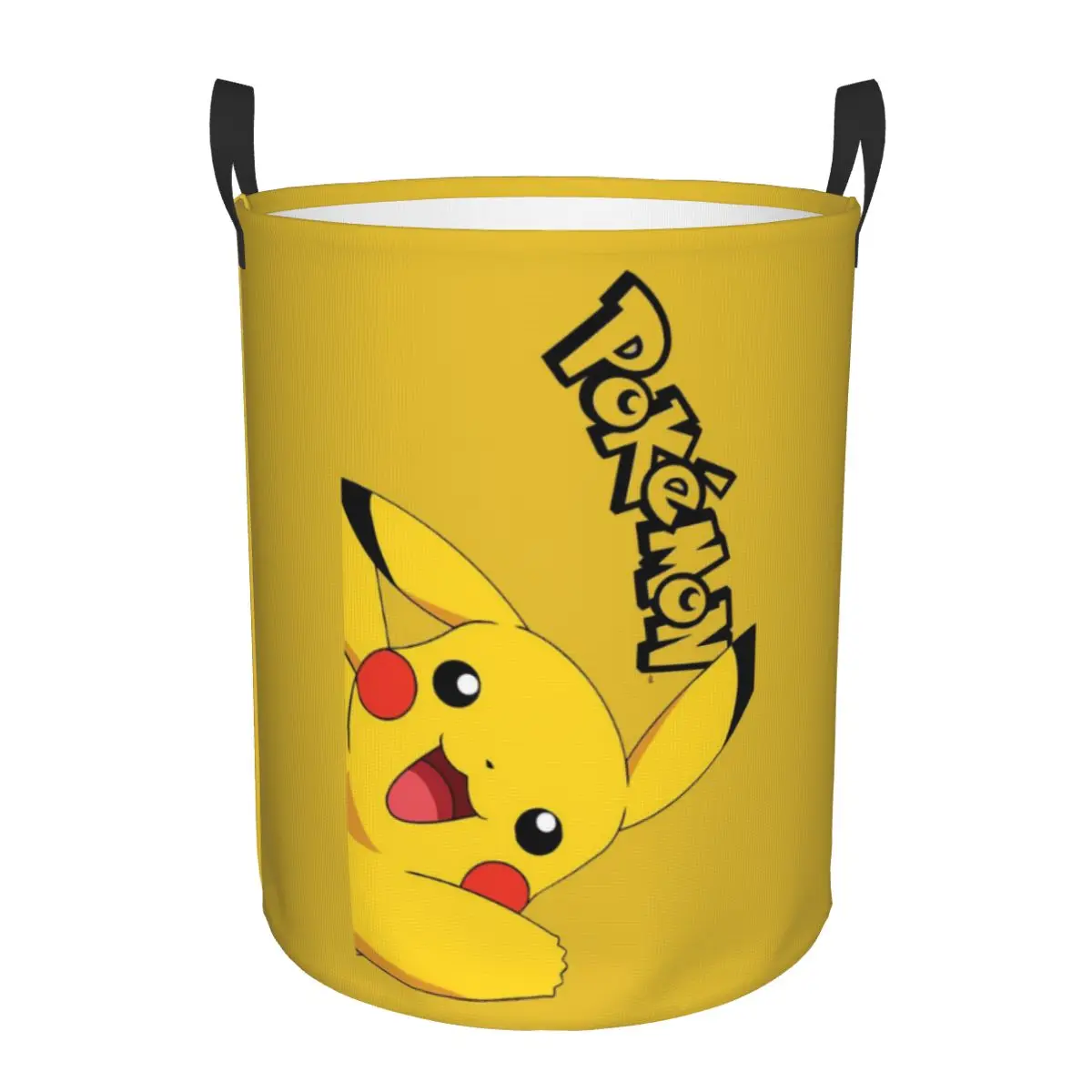 Custom P-Pikachus Laundry Basket Collapsible Anime Manga Baby Hamper for Nursery Toys Organizer Storage Bins