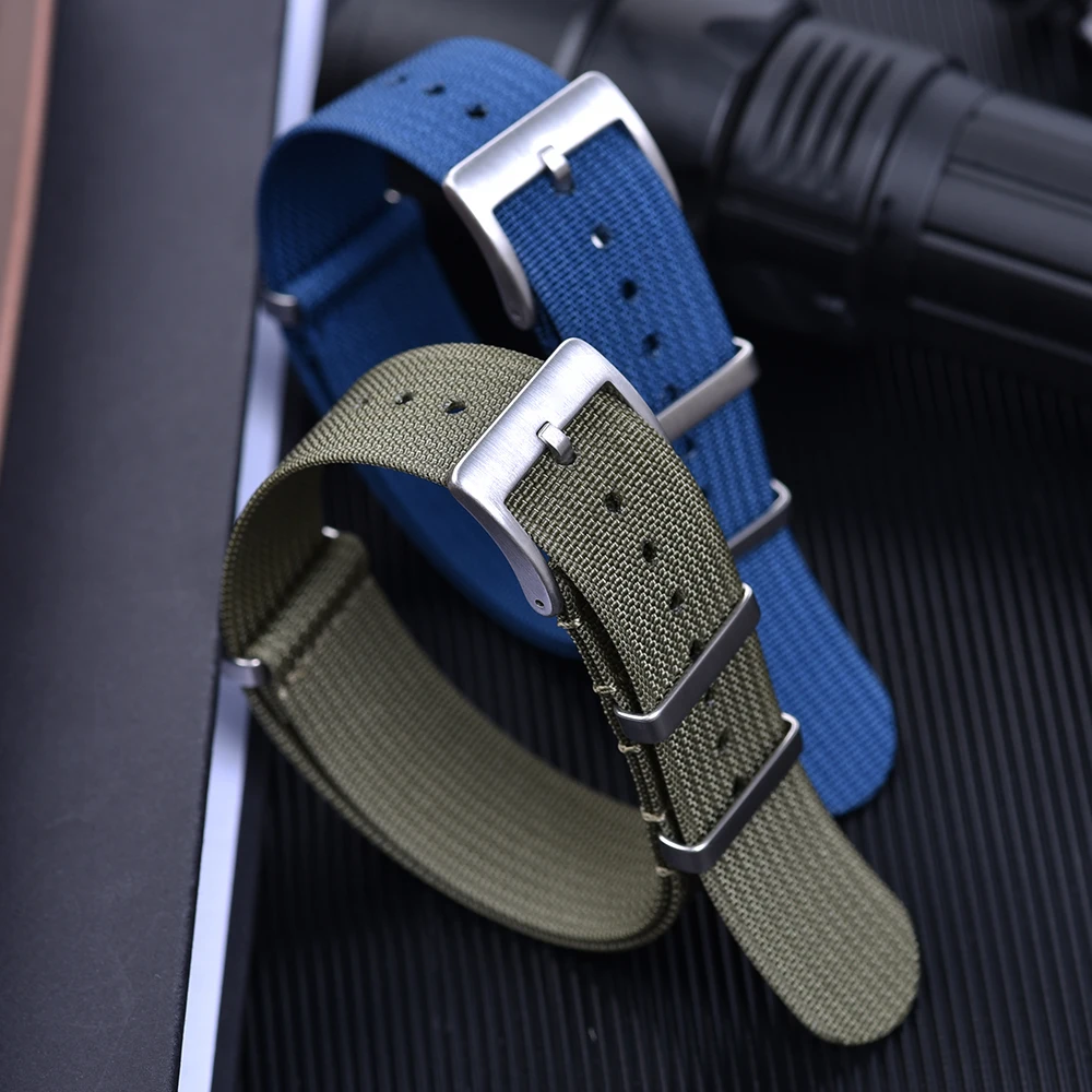 High Quality Stripe Ribbed Nylon Strap 18mm 20mm 22mm Watchband Fabric Braid Nylon Watch Bands ​Accessorie For Traditional Watch