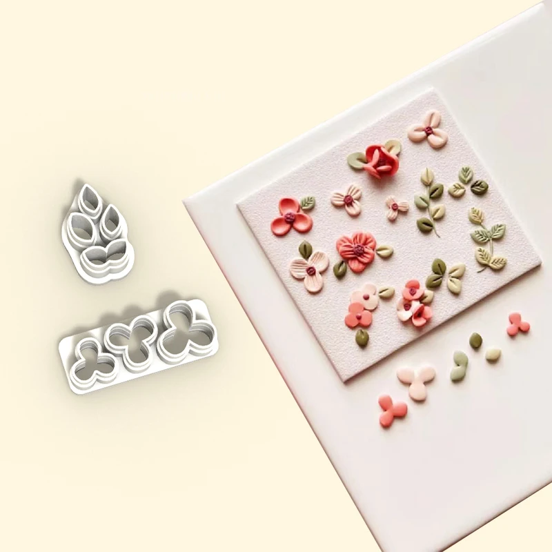 Clay Earring Resin Mold Plant Flowers Small Leaves Mini Cutting Die Handmade Diy Bracelet Brooch Jewelry Polymer Clay Craft Mold