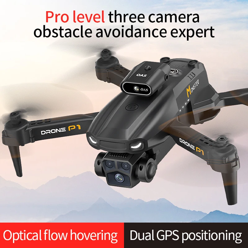 P1 New Drone Professinal HD Camera 360Roll Obstacle Avoidance Optical Flow Brushless Motor Foldable Mini RC Quadcopter Toys Gift