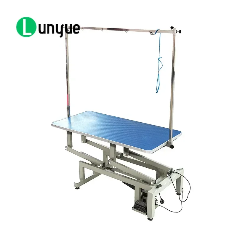 Professional Stainless Steel Electric Lift Dog Grooming Table Foldable Height Adjustable with Rubber Top for Pet Home
