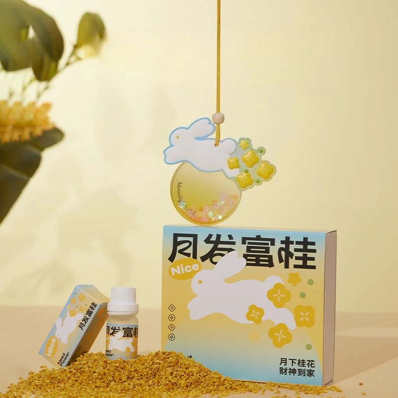 

Освежитель воздуха с эфирным маслом, подвесной диффузор, подвеска для домашнего аромата с милым кроликом для декора фестиваля середины осени