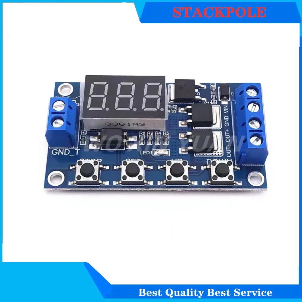 

(5PCS)DC12V 24V Dual MOS LED Digital Time Delay Relay Trigger Cycle Timer Delay Switch Circuit Board Timing Control Module DIY