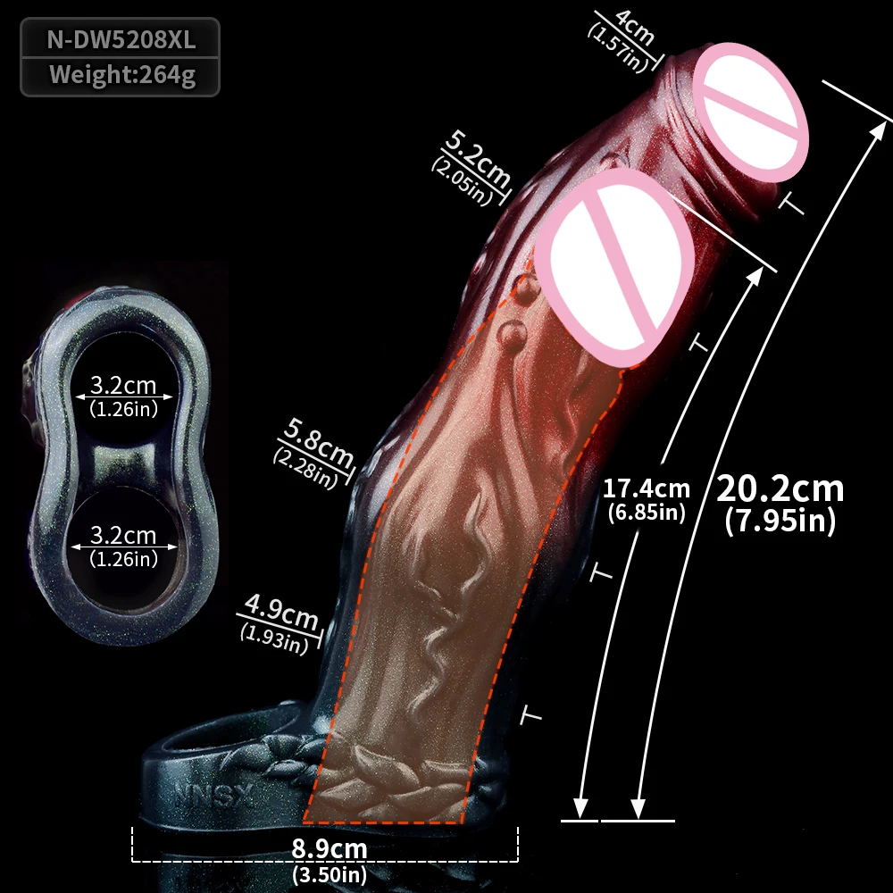 SXM القضيب توسيع كم سيليكون دسار غمد القضيب موسع خاتم الديك الجنس لعب رجل تأخير القذف الواقي الذكري قابلة لإعادة الاستخدام #2