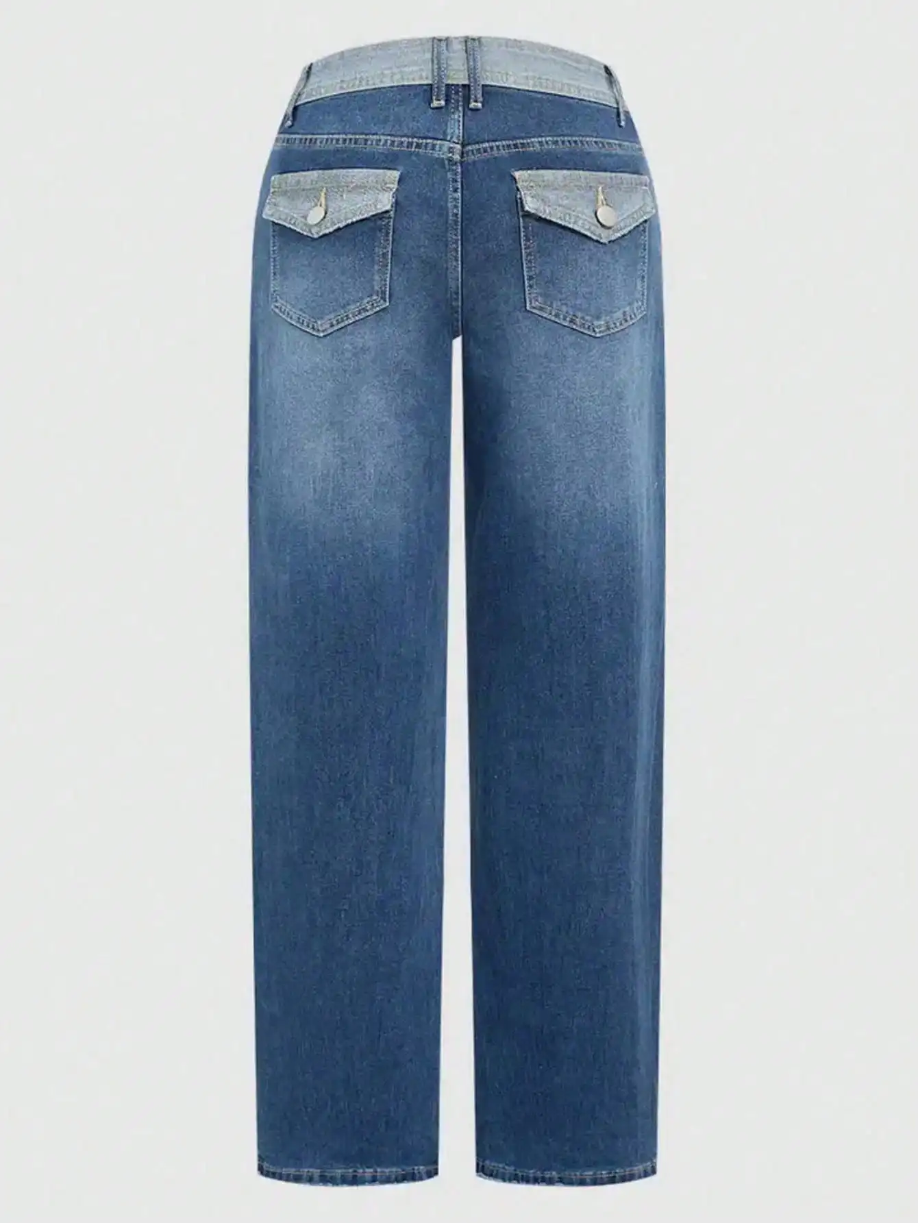 Jean en denim délavé à revers pour femme – Vêtements décontractés élégants et confortables