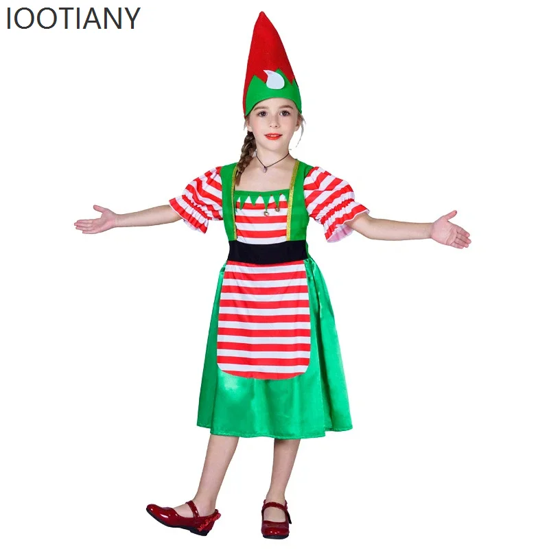 

IOOTIANY Children's Christmas Little Girl Cute Dress Christmas Party Performance Costume Masquerade Dance Performance Costume