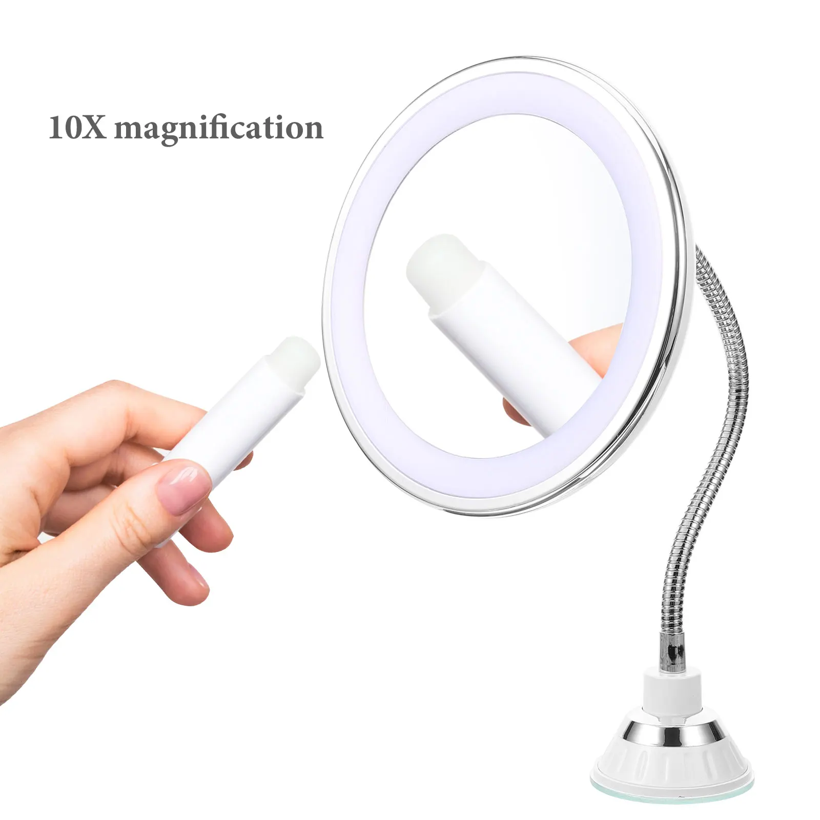 1 stuks LED-make-upspiegel Sucker 10x vergroting Invullicht Duurzame LED-spiegel Home Beauty