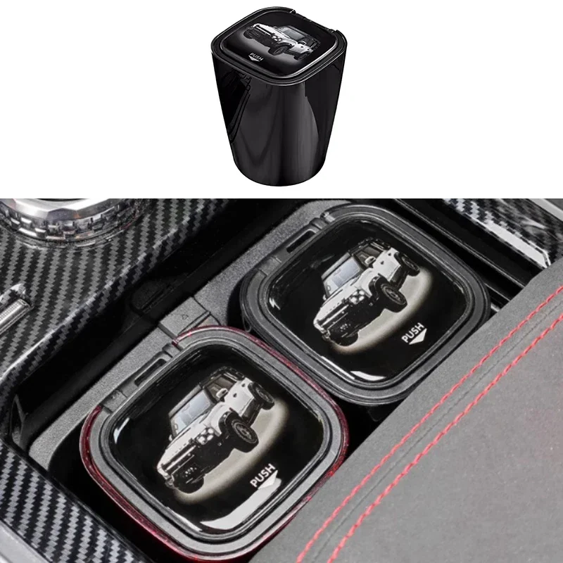 Car Ashtray Fit for JETOUR Traveler T2 Multi-function One-button Open Cover with Light Metal Liner Ashtray Modified Accessories