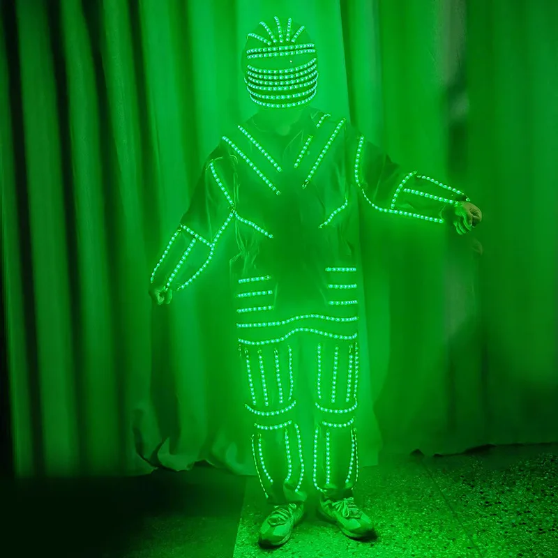 LED Luminous Robot CostumeFull Color Change Led Stage Dance Robot Suit Peorce Wear Led Luminous Robot CostumeCustomized Cool &