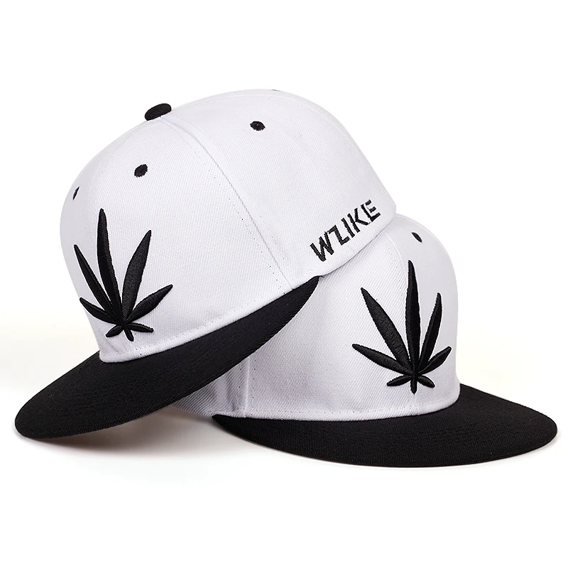 Spring Summer Maple Leaf Embroidery Baseball Cap Fashion Snapback Cap Outdoor Cotton Hiphop Hat Cool Street Dance Hats