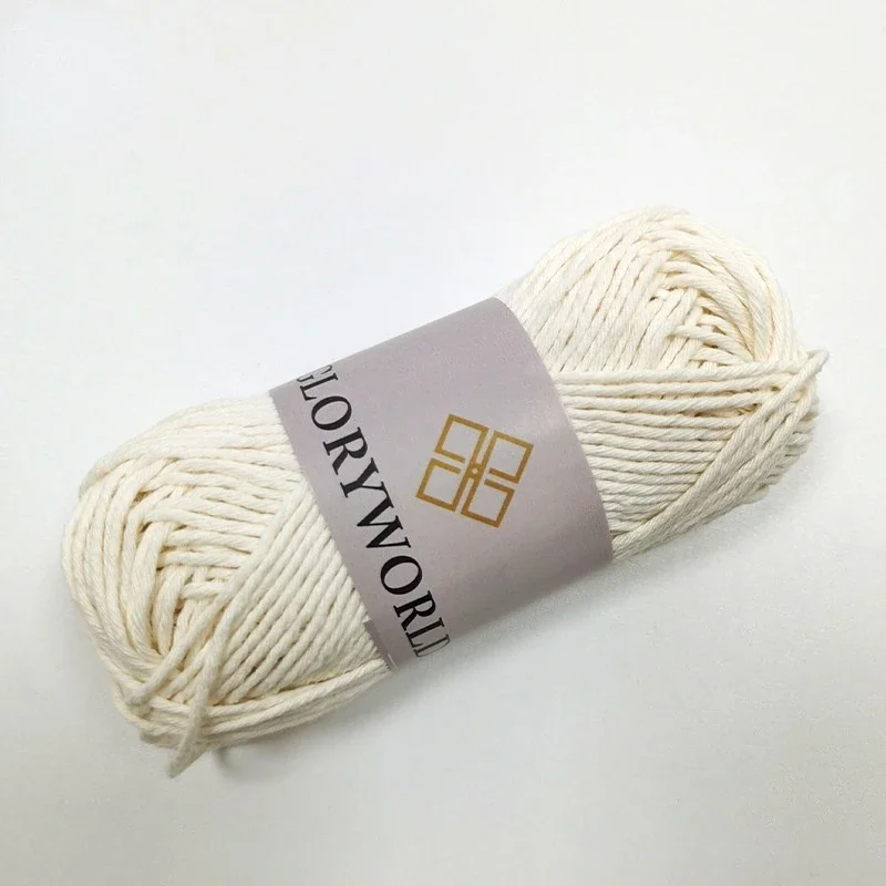 100% Combed Cotton DIY Woven Yarn 9 Strands Soft Baby Wool 2mm Hand Woven Wool Ball 50g / Ball Affordable