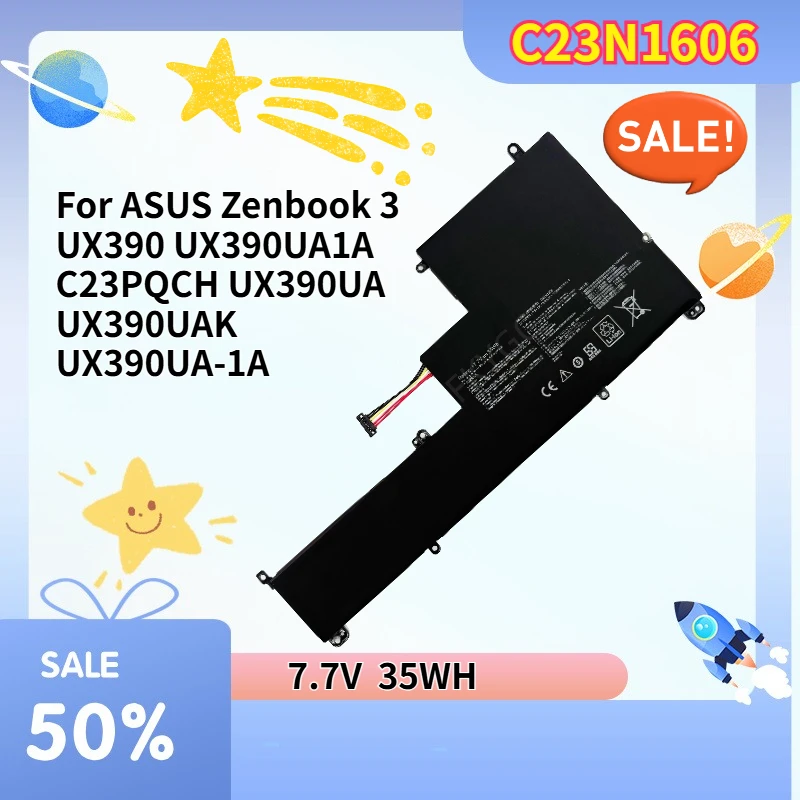 

Высококачественный аккумулятор C23N1606 7.7V 35Wh для ASUS Zenbook 3 UX390 UX390UA1A C23PQCH UX390UA UX390UAK UX390UA-1A