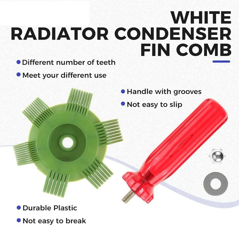 6PCS Air Conditioning Brush Tool, Steel AC Evaporator Comb, Radiator Condenser Fin Comb, FCR6 Fin Comb Tool Durable Easy Install