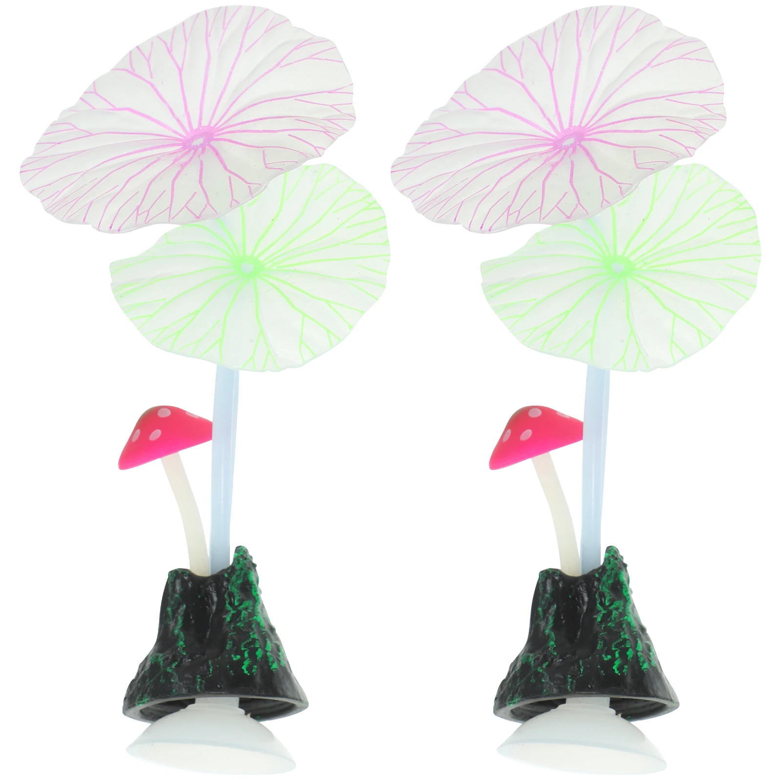 

Simulated Luminous Lotus Silicone Decoration for Aquarium Fish Tank Home Decor Leaf Mushroom Glow in Water Realistic Premium