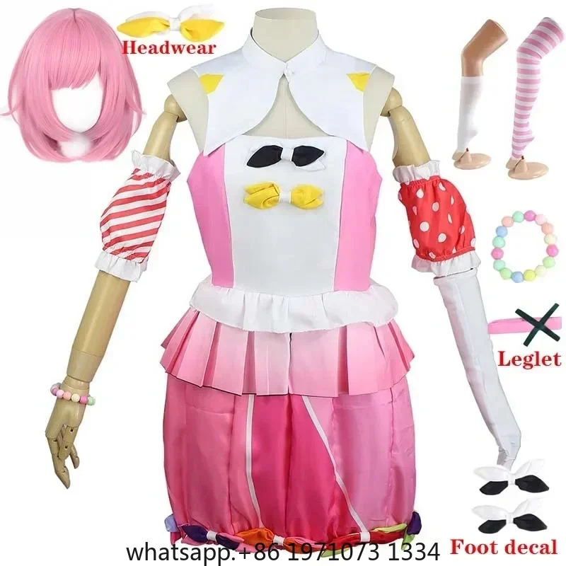 Otori Emu Cosplay Costume Masquerade Emu Ootori Dress Headwear Socks for Halloween Outfits Comic Con