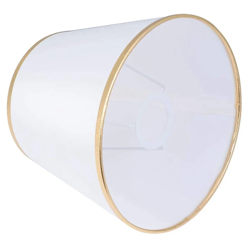 SEWS-Drum Lamp Shade Dustproof Barrel Shape Cloth Lampshade Table Floor Chandelier Light Replacement For Home Office White