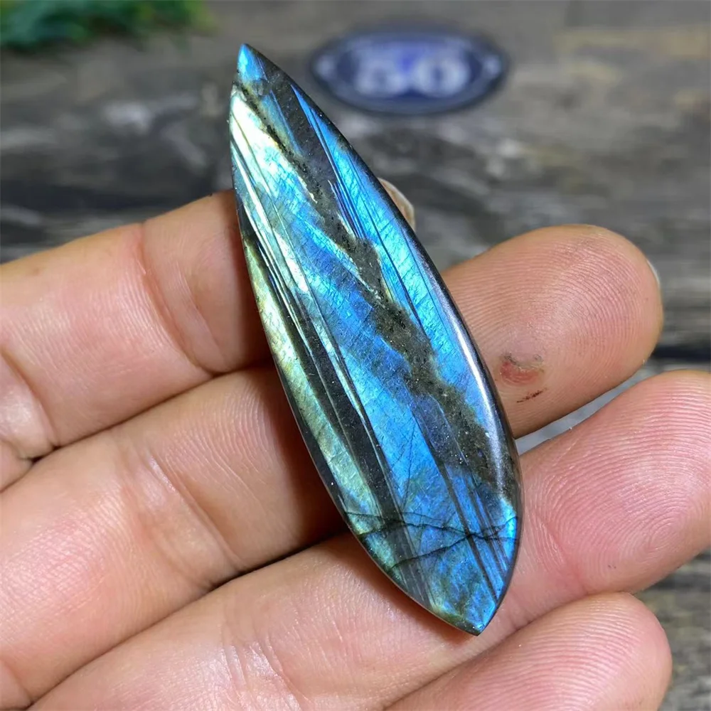 Piedra de Labradorita Amarilla Púrpura, Cristales Naturales Curativos, Minerales Azules Wicca, Adornos, Decoración del Hogar, Púrpura (con orificio perforado)