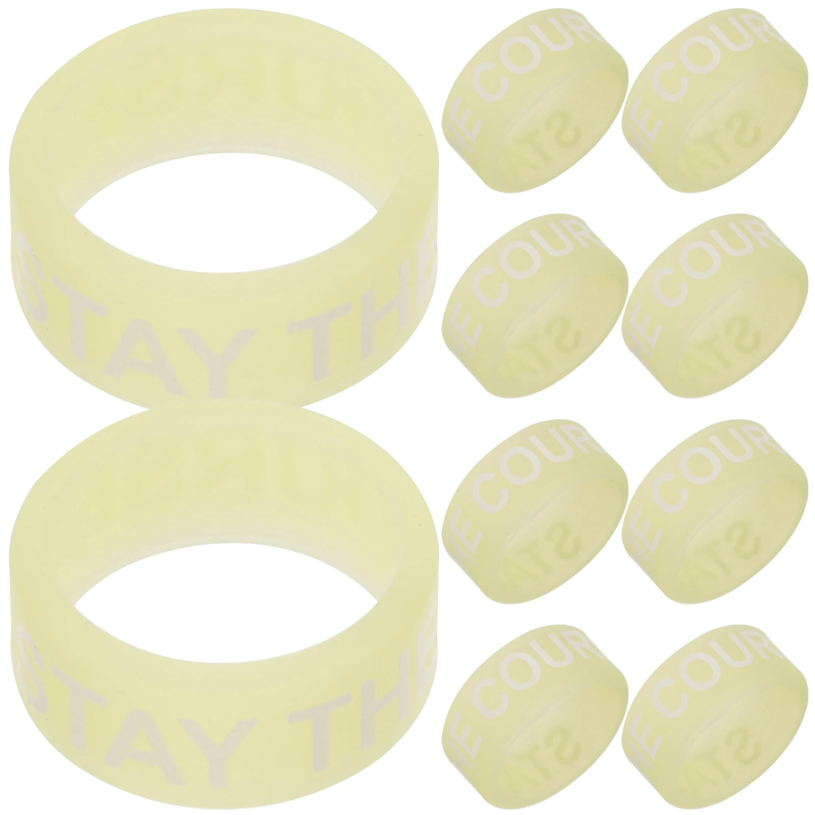 

10 Pcs Luminous Drum Rod Ring Drumstick Grips Silicone Tips Musical Instrument Accessories Drumming Yellow Practice