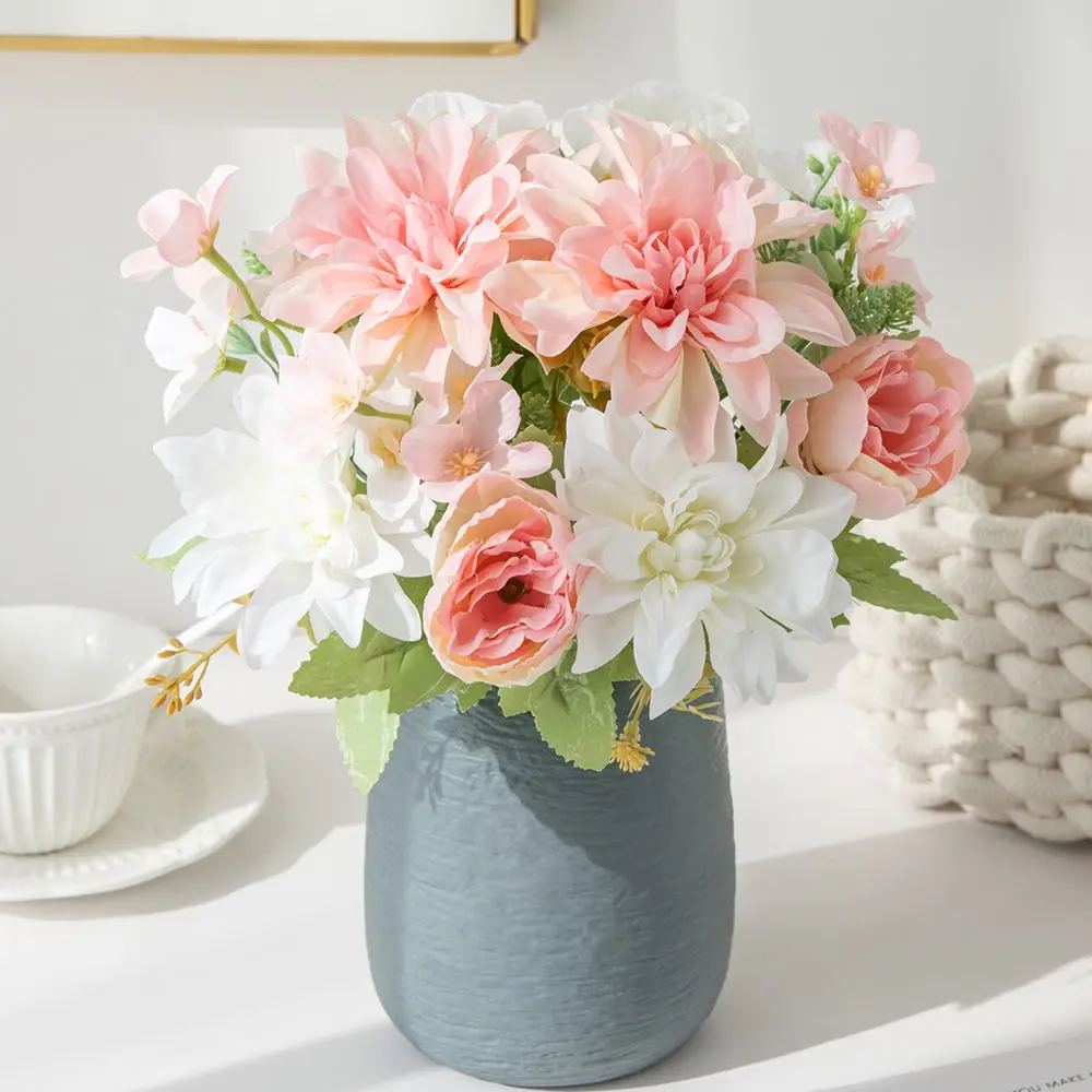 

Artificialflower Silk Dahlia peony High Quality Holiday Wedding bridal bouquet Home vase table diy gift box scrapbook Decoration