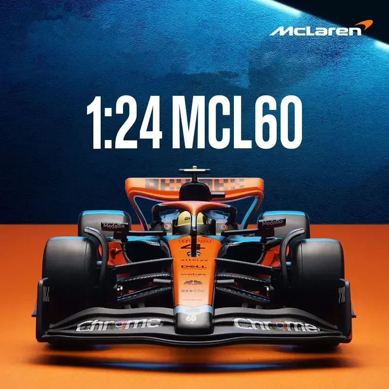 1:24 MCL60 2023 4# Lando Norris P2 British GP Mclaren F1 #81 Oscar Piastri Car Diecast Racing Car Model Competition Vehicles Toy