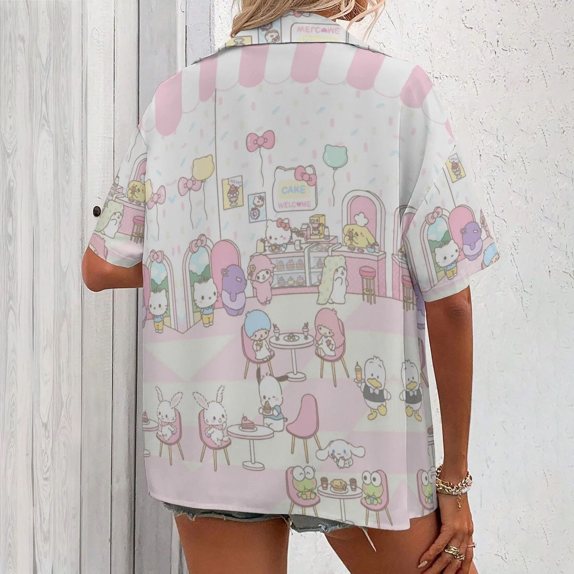 Hello Kitty T-shirt Fan Club T-shirts voor dames Dameskleding Korte mouw Koreaanse beoordelingen Veel meisjeskleding Top Y2k T-shirt R