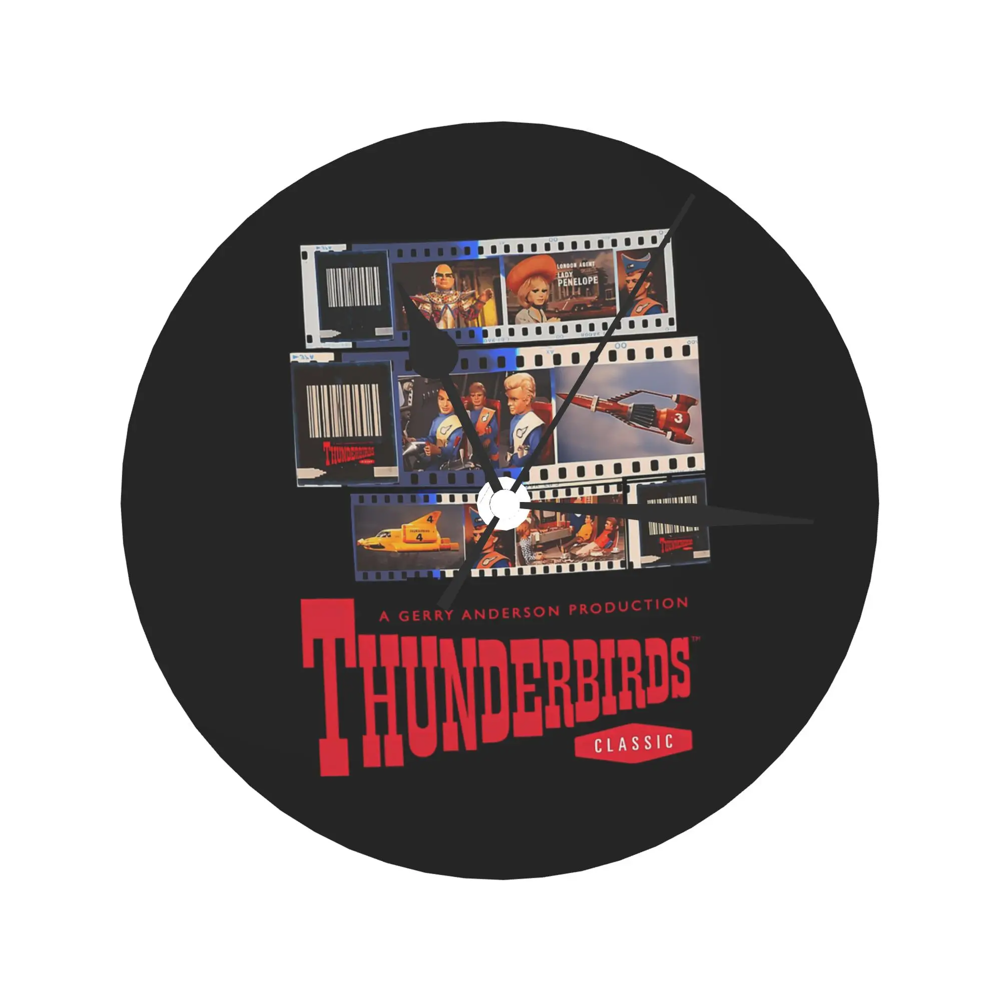 Thunderbirds Figures Officially Licensed Fan Art Wall Clock Room Decoration Silent Round Clock for Bedroom Living Kitchen Home