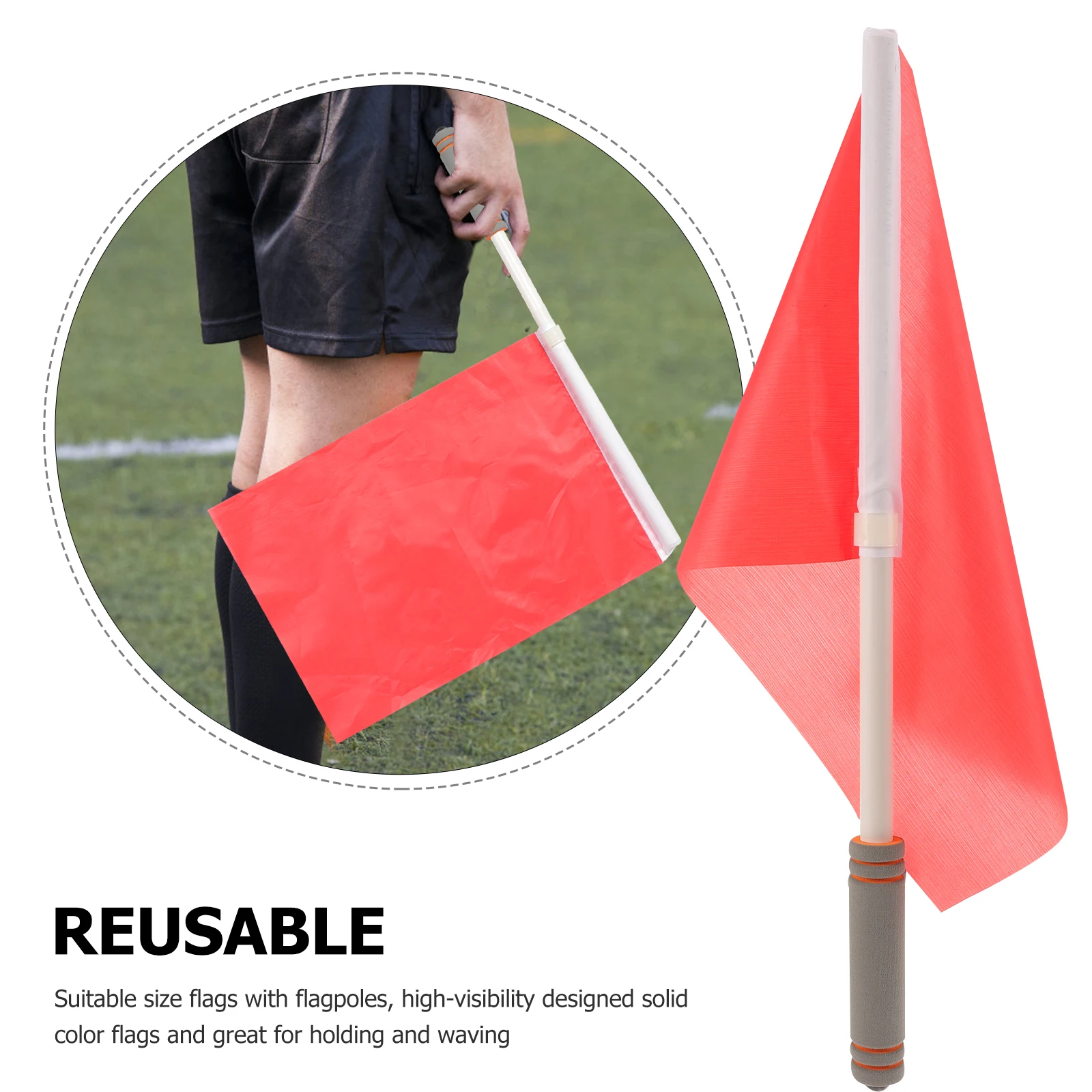 

2Pcs Sports Signal Flags Hand Waving Flags for Race Referee Athletic Competition Football Match Conducting Lightweight Portable