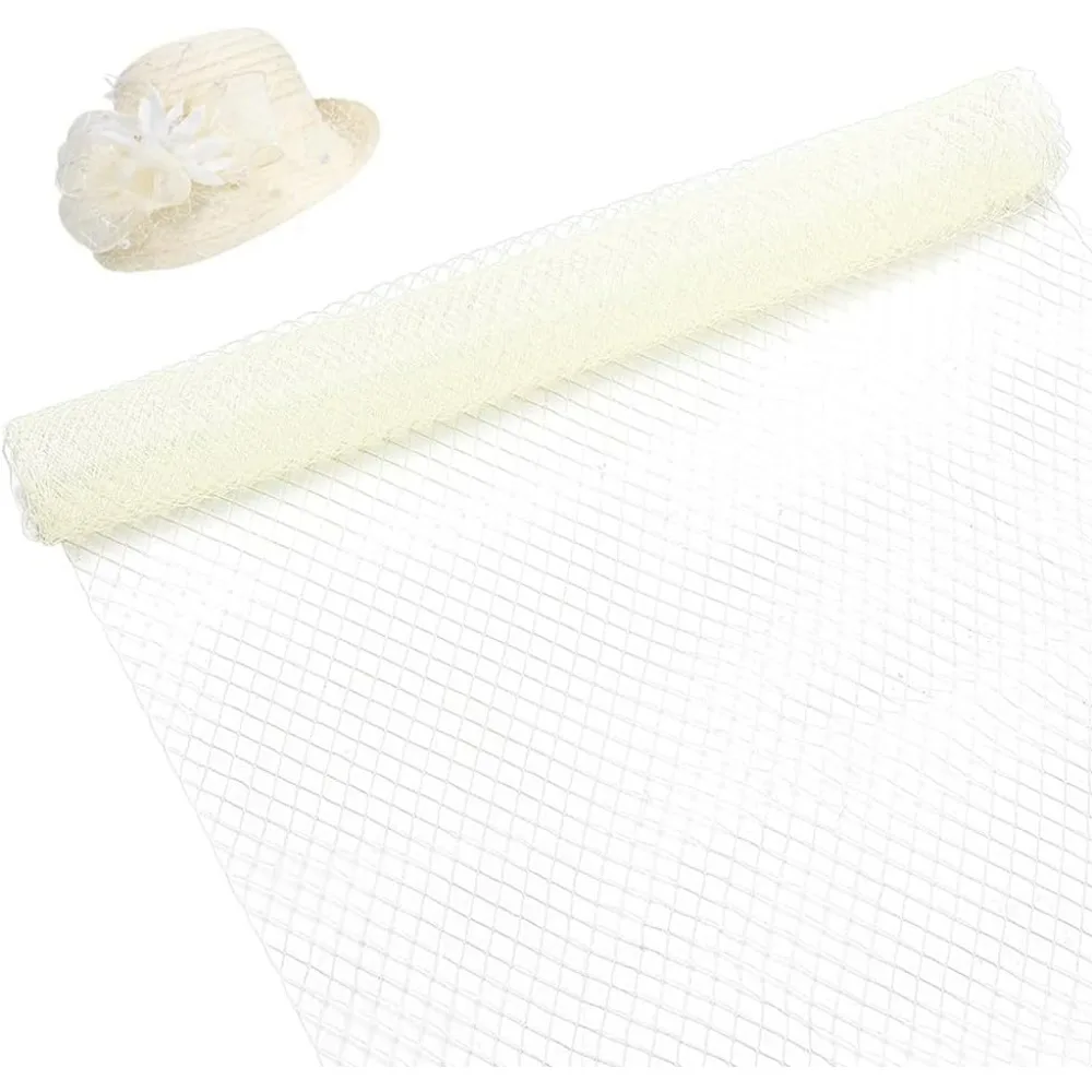 2.18 Yards Birdcage Veil Netting Fabric 17inch Wide Organza Tulle Fabric Net Mesh Beige Russian Netting Hat Veil making kit