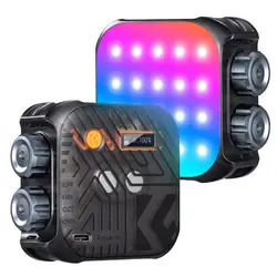 K&F Concept RGB Color Video Light 2500K-9900K Adjustable Temperature Photography Light 40 LED Bulbs 2000mAh Portable Light