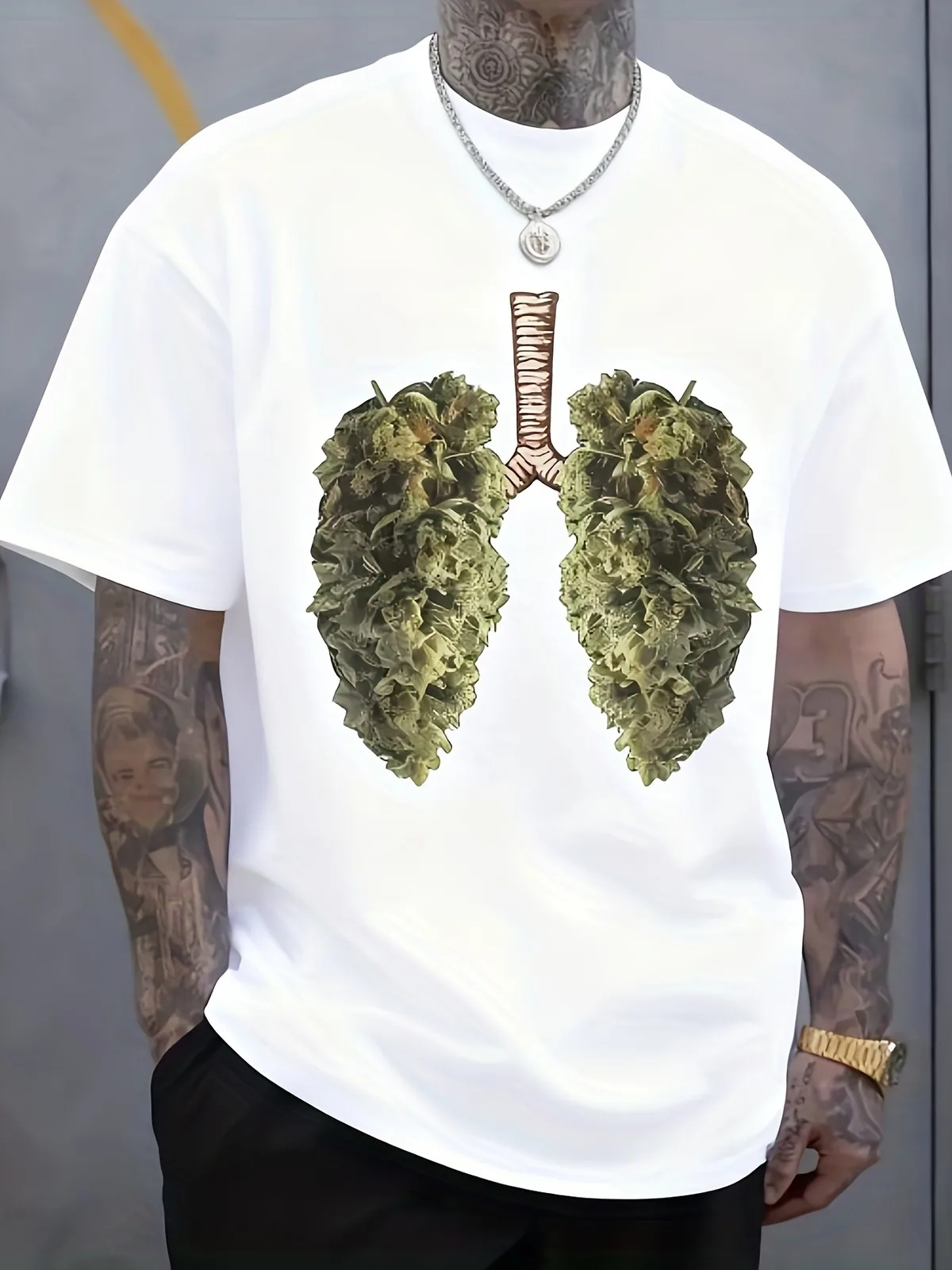 

Men's Casual Graphic Print T-Shirt for Fitness and Street Style