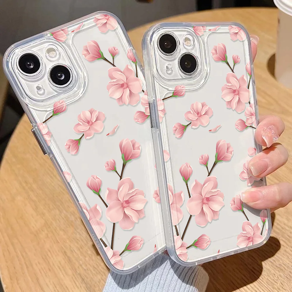 Soft Case For Samsung Galaxy A56 5G A36 A26 A54 A55 S25 Ultra S24 Plus S23 S22 S21 FE A53 A52 A33 A35 A16 A15 Flower Funda Cover