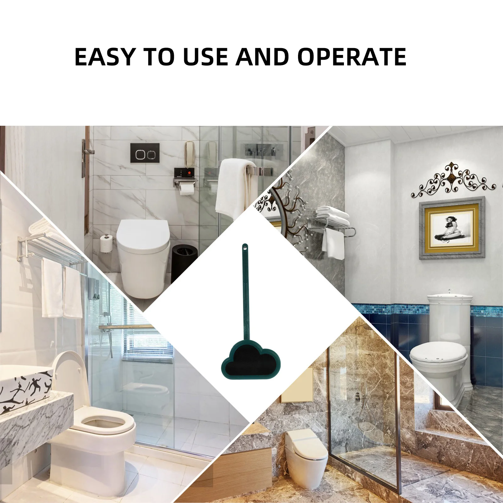 

1Set Wall-Mounted Toilet Brush Long Handle Bathroom Cleaning Tool Stable Base Practical Holder Kit Long Toilet Brush