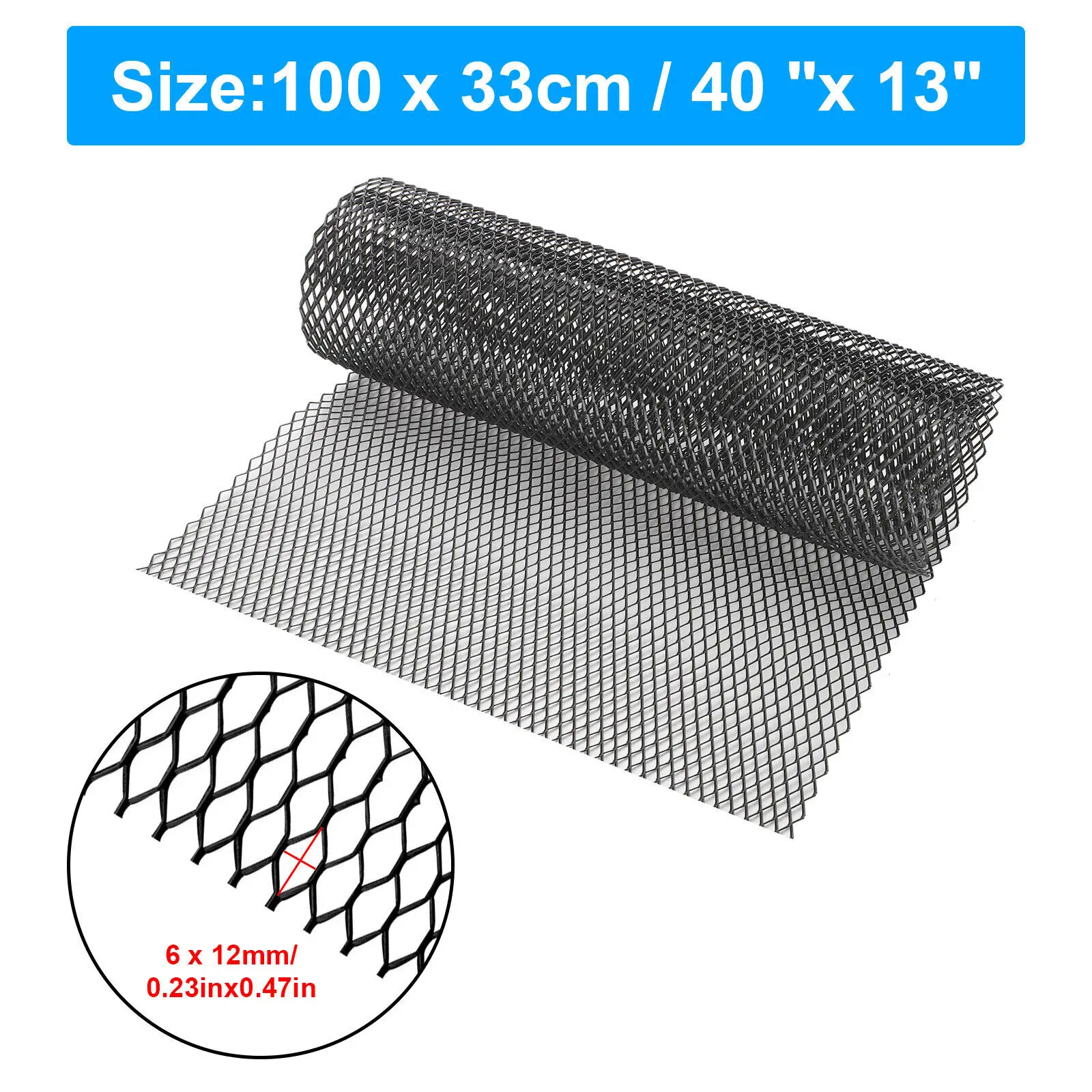 

Universal Black Car Grille Mesh Net Sheet Aluminum Rhombic Auto Grill 40''x13''