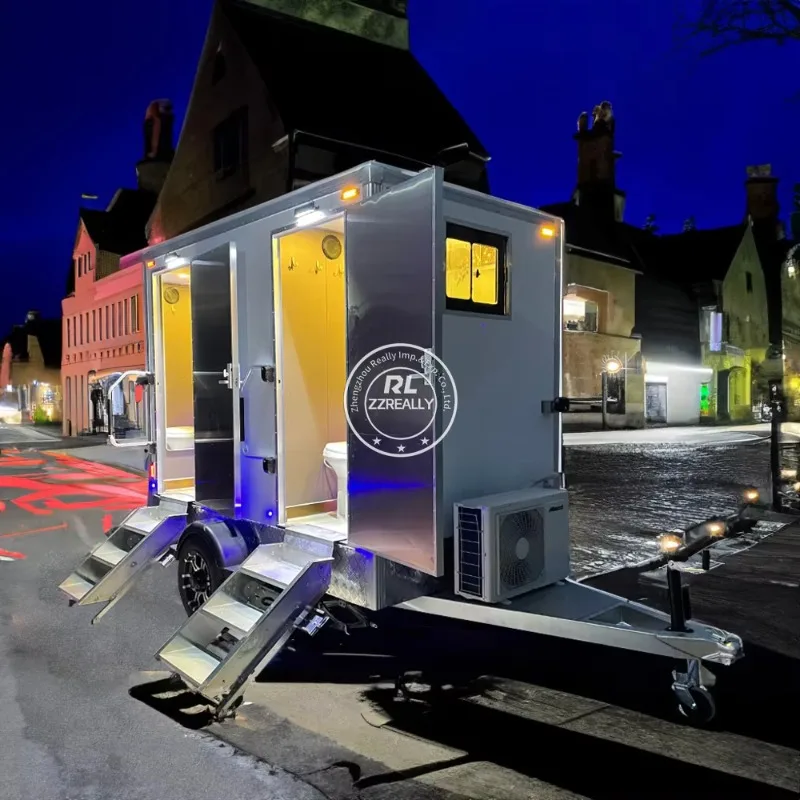 2025 reboques de banheiro portátil ao ar livre chuveiro de banheiro portátil para adultos móvel sala de banheiro temporária com chuveiro