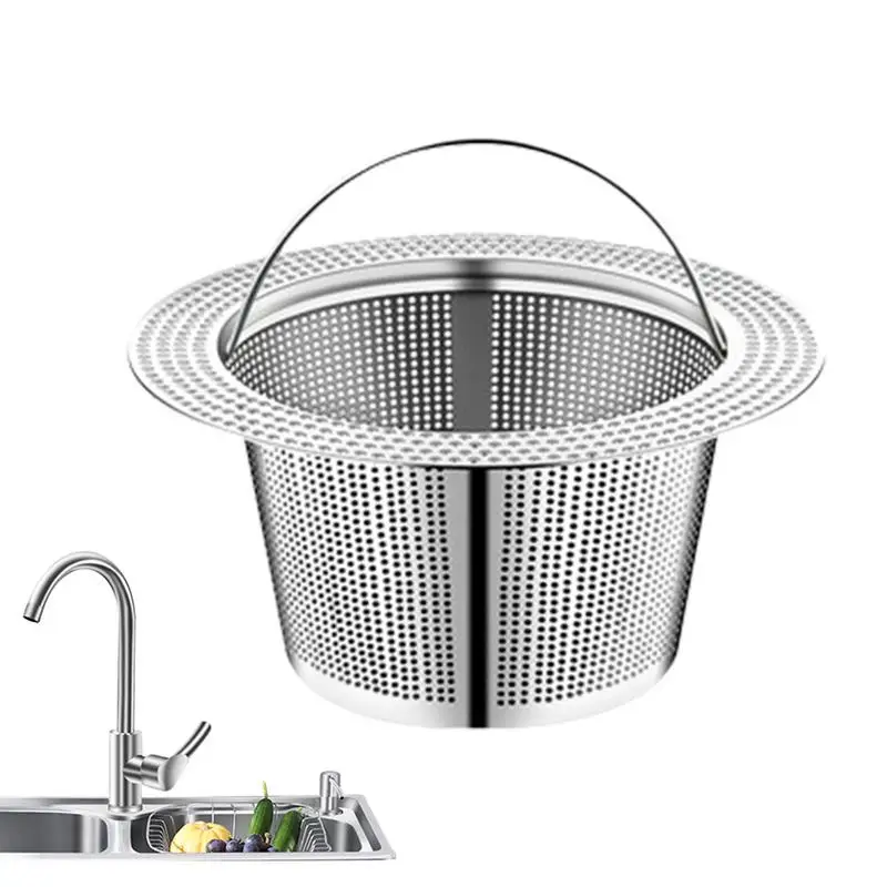 Kitchen Drain Net Bag Mesh Embedded Hair Filter Sink Garbage Strainer Rustproof Drain Strainer Bathroom Floor Hair Waste Filter