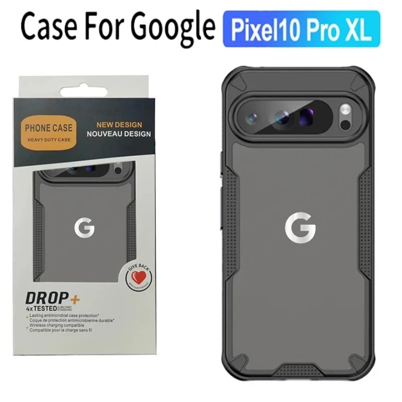 Frosted Matte Translucent Hybrid Rugged Armor Phone Case For Google Pixel 10 9 Pro XL 9A 8 A/Pro Anti-fall Lens Protector Cover