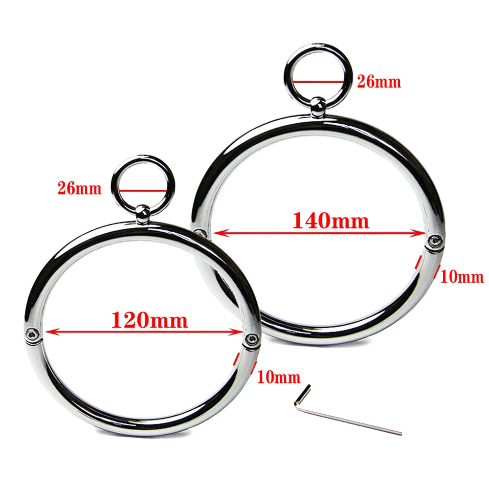 Metal Collar Neck Ring Slave BDSM Bondage Positioning Fetish SM Choker Adult Games Sex Toys For Man Woman Restraints