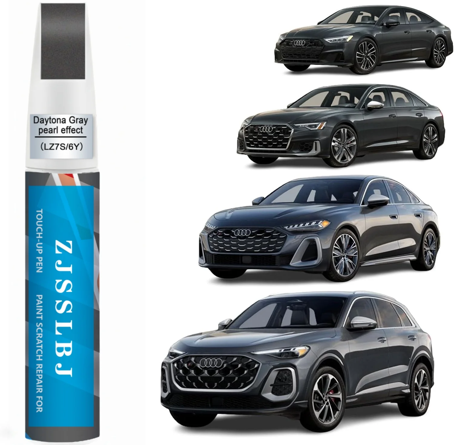 Car Touch Up Paint(Daytona Gray Pearl(LZ7S/6Y)) for Audi, Car Paint Scratch Repair Kit, Quick & Easy Solution to Repair