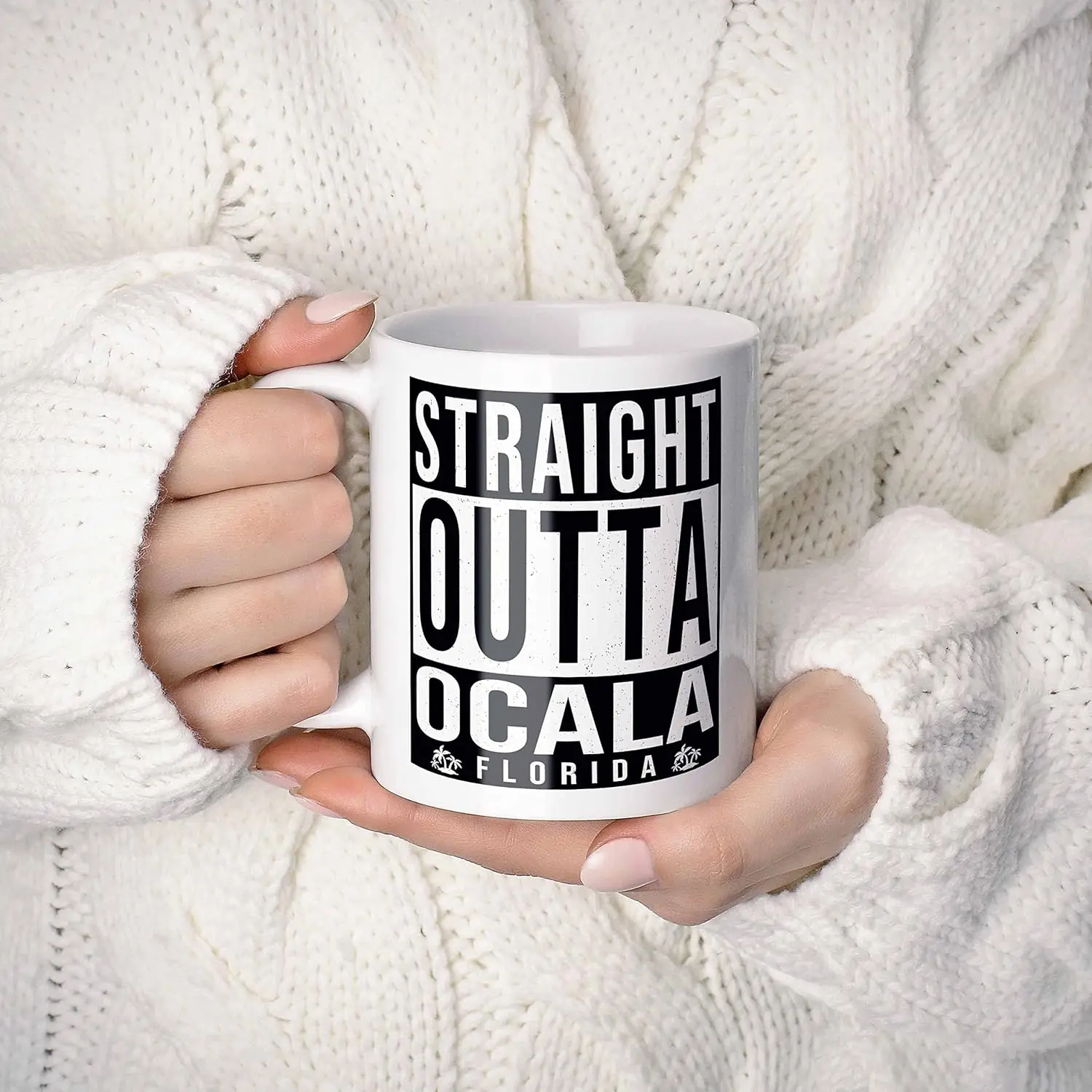 Straight Outta Ocala Florida (FL) Souvenir Coffee Mug. Funny, I Love City Gift For Men Women Birthday Mothers Day Fathers Day