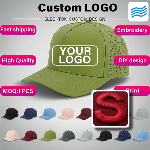 SLECKTON Custom Logo Embroidery Print Baseball Cap for Men and Women Customized Truck Hat Brand Design DIY Nylon Hat Wholesale