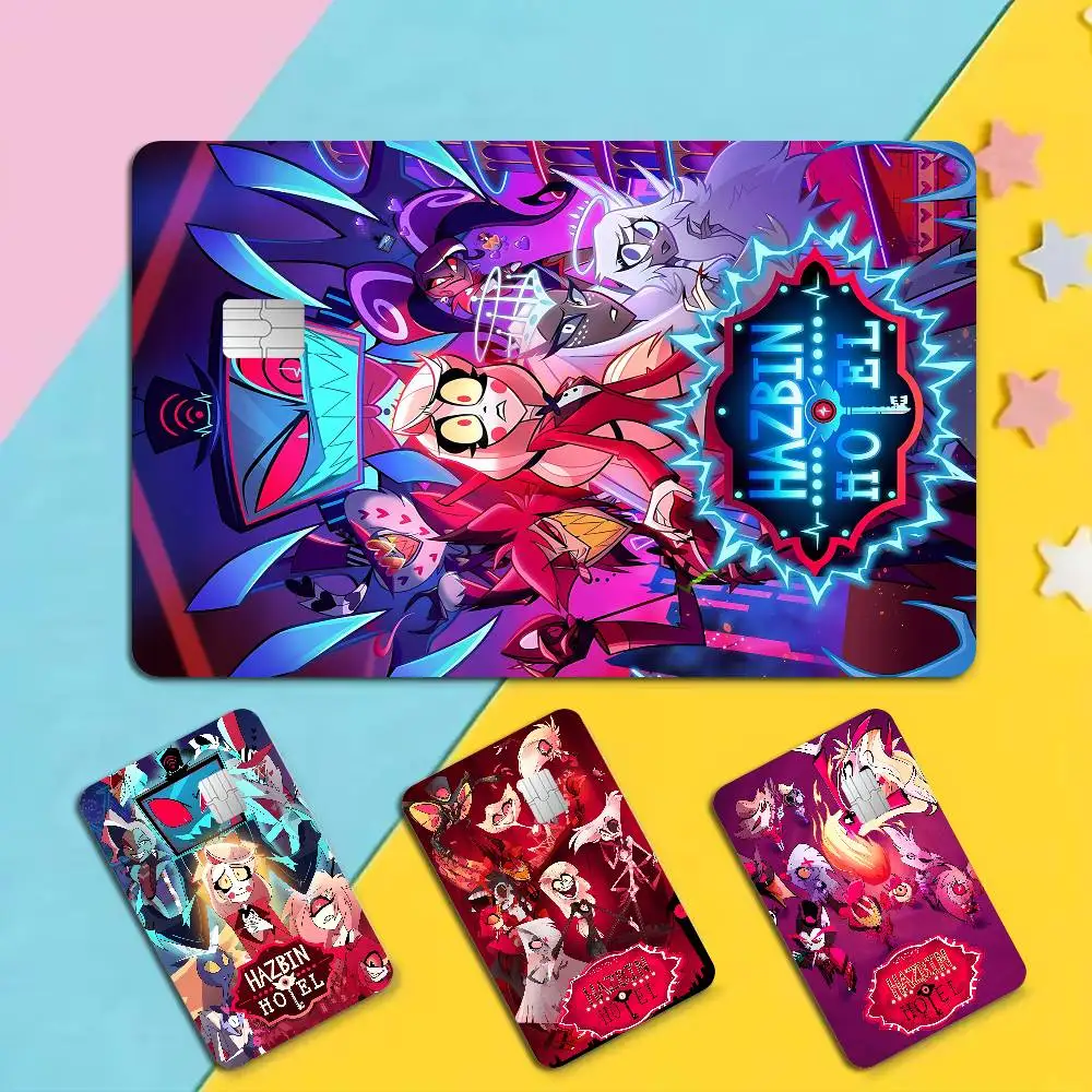 American Anime TV H-Hazbin H-Hotel Diy Credit Debit Card Sticker Party Sticker Decoration Waterproof Chip Card Skin Sticker