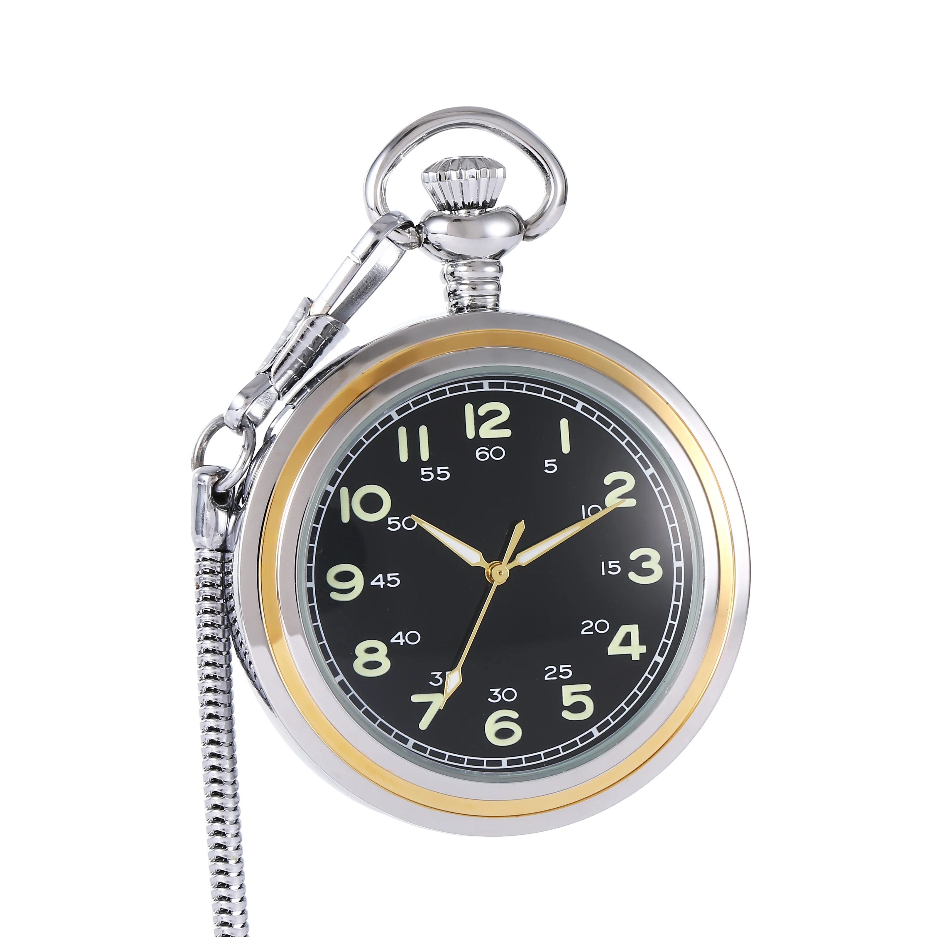 New retro classic pocket watch hollowed out luminous no flip cover pendant waist chain semi-automatic mechanical pocket watch